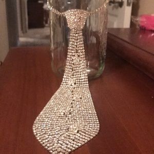 a fake Diamond tie necklace